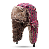 Womens,Vogue,Winter,Velvet,Earmuffs,Windproof,Trapper,Stripe,Thicken,Hunting