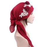 Women,Cotton,Muslim,Turban,Elastic,Chemo,Scarf,Flower,Beanies