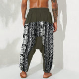 Cotton,Drawstring,Pants,Linen,Floral,Printed,Pocket,Casual,Loose,Trousers,Harem,Pants,Sport,Hiking