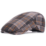 Plaid,Cotton,Beret,Casual,Buckle,Adjustable,Gentleman,Sport,Cabbie