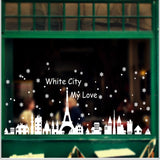 Miico,DLX0915,Christmas,Stkcer,Window,Eiffel,Tower,Pattern,Stickers,Removable,Christmas,Decoration