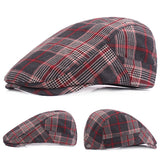 Plaid,Cotton,Beret,Casual,Buckle,Adjustable,Gentleman,Sport,Cabbie