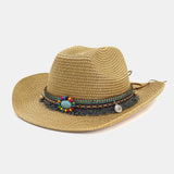 Unisex,Sunscreen,Travel,Beach,Western,Cowboy,Ethnic,Style,Seaside,Straw