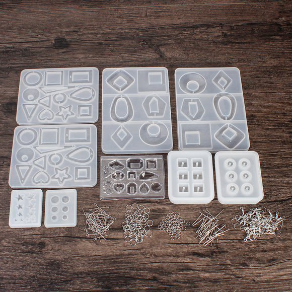 248PCS,Silicone,Earring,Pendant,Necklace,Jewelry,Resin,Mould,Casting,Craft