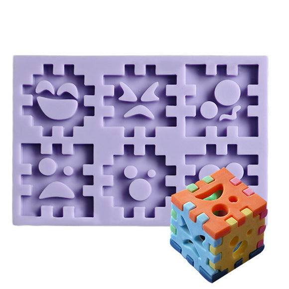 Blocks,Expression,Silicone,Cookie,Fondant,Mould,Creative,Baking,Accesseries