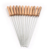 Pieces,Barbecue,Skewers,Wooden,Handle,Needle,Roast,Kebab,Stick,Barbecue,Tools