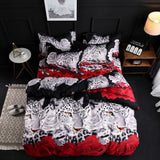 Leopard,Printed,Duvet,Cover,Pillow,Cases,Quilt,Bedding