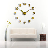 Frameless,Clock,Modern,Large,Mirror,Surface,Office,Decorations