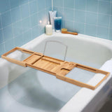 Bathtub,Caddy,Bamboo,Holder,Bathroom,Glass,Reading,Stand