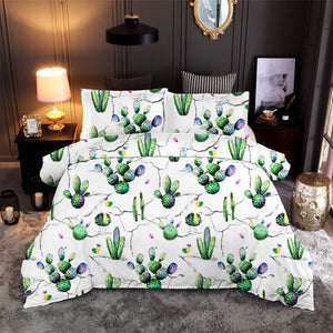 Bedding,Botanic,Succulents,Quilt,Cover,Pillowcase,Queen