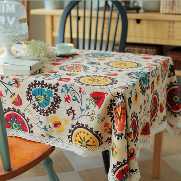 flower,Cotton,Linen,Tableware,Table,Runner,Tablecloth,Cover,Insulation