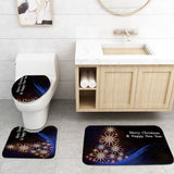 Bathroom,Merry,Christmas,Decoration,Style,Floor,Covered,Toilet,Shower,Curtain