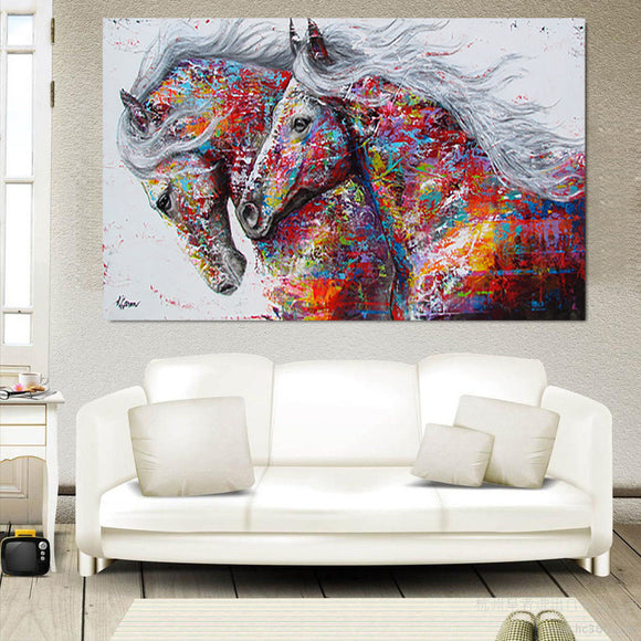 Canvas,Running,Horse,Print,Paintings,Frameless,Picture,Colorful,Poster,Living,Decor