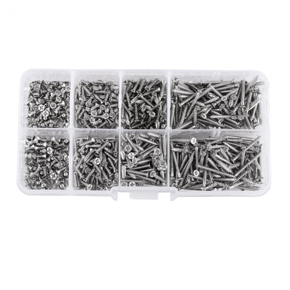 Suleve,M2SP3,800Pcs,Stainless,Steel,Phillips,Cross,Screws,Tapping,Screw,Assortment