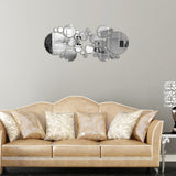 28Pcs,Sticker,Modern,Acrylic,Silver,Round,Mirror,Removable,Sticker,Decor