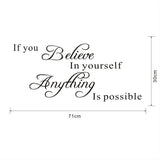 71X30CM,Believe,English,Letter,Stickers,Bedroom,Decoration