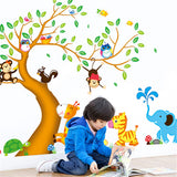 Removable,Jungle,Animals,Sticker,Monkey,Decal,Nursery,Decorations