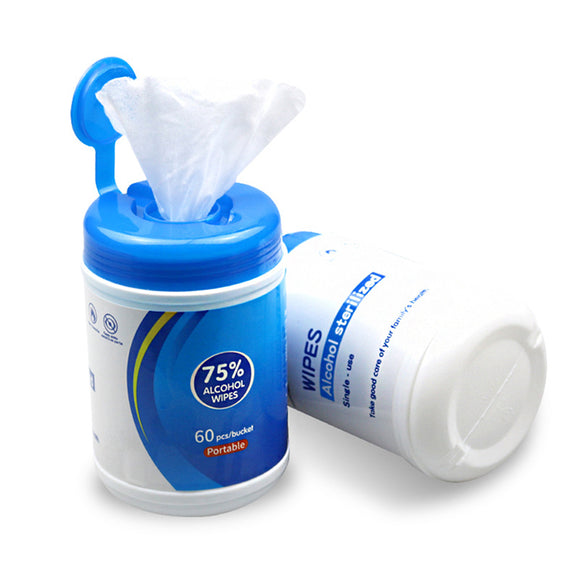 60Pcs,Portable,Alcohol,Wipes,Bucket,Antiseptic,Cleaner,Disposable,Tissue,Paper,Sterilization,Personal,Travel,Outdoor