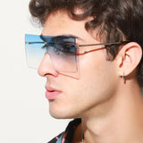 Unisex,Gradient,Color,Square,Frameless,Fashion,Protection,Sunglasses