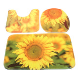 Yellow,Sunflower,Bathroom,Pedestal,Toilet,Cover,Floor,Carpet,Decor
