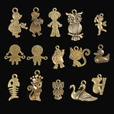 100Pcs,Antique,Bronze,Pendant,Decorations,Metal,Animal,Plant,Ornaments