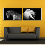 Miico,Painted,Combination,Decorative,Paintings,Black,White,Horse,Decoration