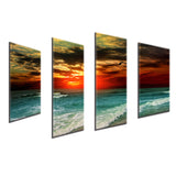 Miico,Painted,Combination,Decorative,Paintings,Beach,Sunset,Decoration