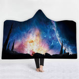 150x200CM,Colorful,Printed,Hooded,Blankets,Wearable,Plush,Thick