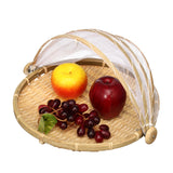 Bamboo,Bread,Basket,Storage,Display,Basket,Cover,Dustproof,Dishes,Fruit