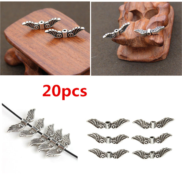 20pcs,Silver,Angel,Fairy,Wings,Charm,Spacer,Beads,Craft,Hardware