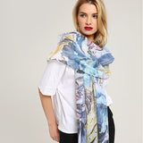 Women,Noble,Linen,Lightweight,Sunflower,Abstract,Painting,Scarf,Summer,Breathable,Flower,Shawl