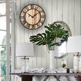 Loskii,Creative,Round,Silent,Wooden,Clock,Decorative,Clock,Living,Decorations