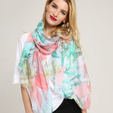 Women,Noble,Linen,Lightweight,Sunflower,Abstract,Painting,Scarf,Summer,Breathable,Flower,Shawl