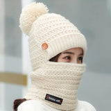 Women,Winter,Plush,Thicken,Beanie,Scarf,Earmuffs,Skull