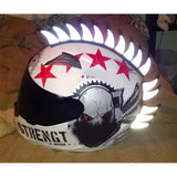 Blades,Mohawk,Warhawk,Spikes,Reflective,Sticker,Decals,Rubber,Helmet,Motorcycle