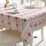 Linen,Cotton,Tablecloth,Snowflakes,Christmas,Table,Cloth,Wedding,Banquet,Washable,Table,Cover,Textiles