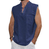 Men's,Sleeveless,Cotton,Plain,Breathable,Plain,Spring,Summer,Sport,Fitness,Hiking