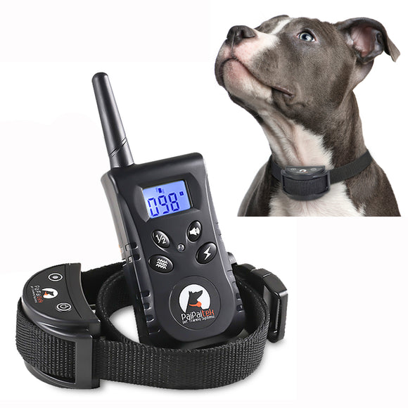 PaiPaitek,Remote,Control,Training,Collar,Static,Shock,Vibration,Rechargeable,Waterproof,Training,Device,Black