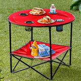 Canvas,Beach,Table,Folding,Lightweight,Tabletop,Holders,Portable,Picnic,Camping,Table,Storage