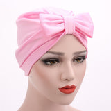 Women,Satin,Bowknot,Beanie,Solid,Elegant,Outdoor,Casual,Turban