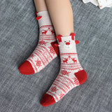 Women,Christmas,Cotton,Socks,Middle,Socks