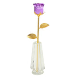 Crystal,Glass,Golden,Roses,Flower,Ornament,Valentine,Gifts,Present,Decorations