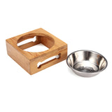 Water,Feeder,Single,Bowls,Bamboo,Stainless,Steel,Dishes