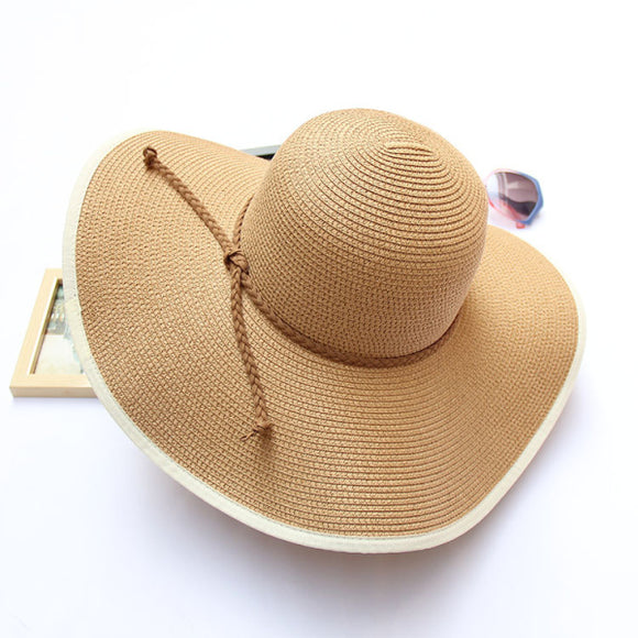 Women,Summer,Bucket,Straw,Outdoor,Travel,Sunshade,Visor,Beach