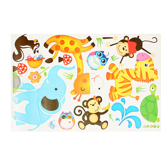 Removable,Jungle,Animals,Sticker,Monkey,Decal,Nursery,Decorations