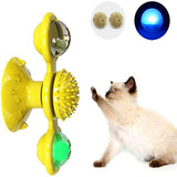 Interactive,Puzzle,Training,Around,Windmill,Turntable,Catnip,Tease,Scratching,itching,Brush