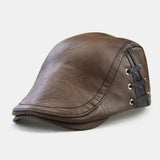 Men's,Leather,Personalized,Piercing,Strap,Design,Versatile,Beret