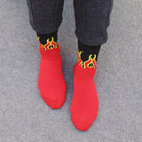 Women,Harajuku,Street,Flame,Pattern,ElasticTube,Cotton,Socks