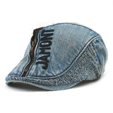 Unisex,Cotton,Denim,Jeans,Washed,Beret,Paper,Zipper,Decorative,Duckbill,Buckle,Cabbie