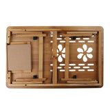 Foldable,Bamboo,Laptop,Table,Cooling,Holder,Table,Stand,Drawer,Table